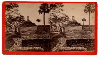 Fl Florida Fort Ft.  George Island Jacksonville Quarters Stereoview Photo