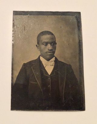Handsome Young African American Black Young Man Tintype Antique Photo