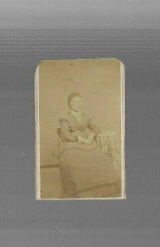 Old Cdv Real Photo Woman In Victorian Dress 1870s A F Lacey Laceyville Pa