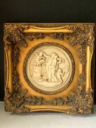 Edward W.  Wyon Bas Relief Carved Composition Marble Plaque Giltwood Frame Uk