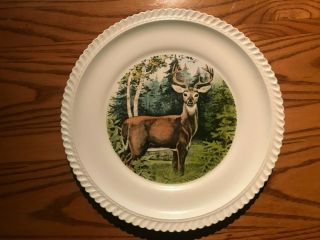 10.  25 " Delano Decorative Wildlife Collector Plate - White - Tailed Deer -