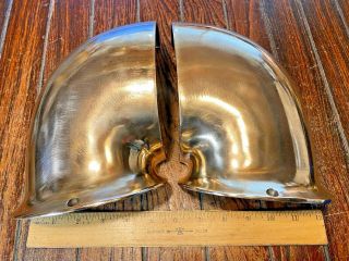 Vintage Heavily Cast Polished Bronze Side Mount 1/2 Cowl,  8 " Tall Vents