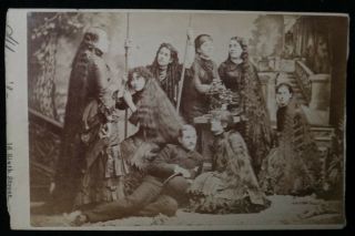 Rare Cdv Famous Seven Sutherland Sisters,  Circa 1880 