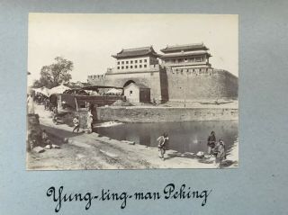 7 SMALL ANTIQUE PHOTOS PEKING BEIJING PEIHO HAI RIVER CHINA ON ONE LARGE CARD 3