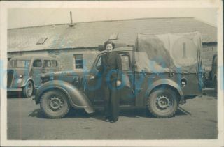 Ww2 Hms Peewit Photo Wrns Woman In Front Of Truck Gladys Mcleod 1944