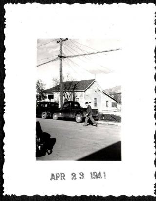 Vintage Photograph 1941 Street View Old Cars Truck Texaco Yreka California Photo