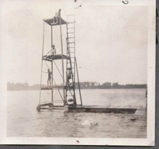 Vintage Photograph Swimming Ymca Camp - Boy Scouts Daytona Beach Florida Old Photo