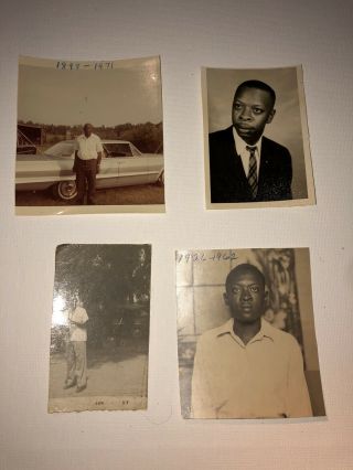 Vintage Photos Four Portraits African American Men Old Car Saxophone 1950’s