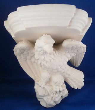 Antique 19thc American Parian Porcelain Figural Eagle Wall Shelf America Usa Us