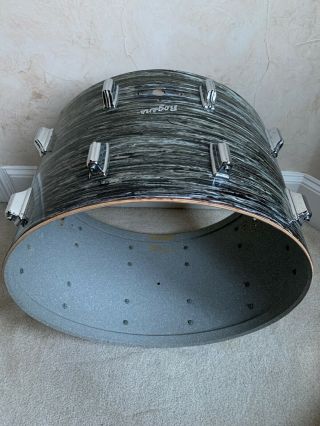 Vintage Rogers 22” X 14 Inch Bass Drum Shell Black Oyster