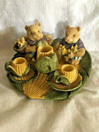1997 Popular Imports Decorative Resin Corn - Themed Miniature Tea Set