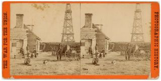 Stereo View,  Civil War - Brady View,  Signal Tower - Photo Wagon,  Lens At Center