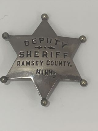 Vintage Deputy Sheriff Badge Ramsey County,  Minn.  Six Pointed Star