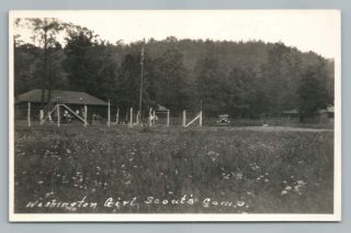 Washington Dc Girl Scouts Camp Virginia Vintage Rppc Photo Postcard Azo 1930s