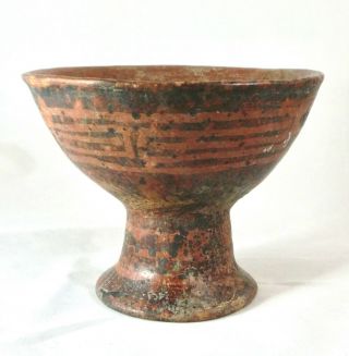 Pre - Columbian Narino Pedestal Bowl 800 - 1500 Ad Pottery Gold Throughout