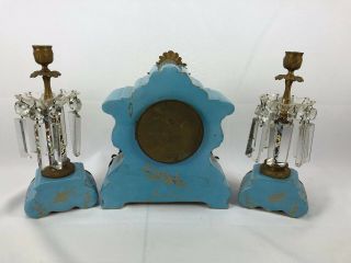 ANTIQUE FRENCH PORCELAIN AND CLOISONNE CLOCK SET SIGNED PETIT WITH BRONZE DETAIL 6