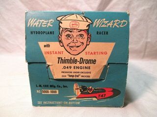 VINTAGE COX THIMBLE DROME WATER WIZARD BOAT OUTBOARD RACER 2