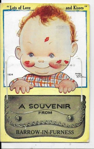Vintage Postcard,  Mabel Lucie Attwell,  Children,  Drop Down Views,  Barrow - In - Furness