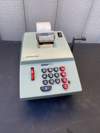Vintage Hermes Precisa Model 109 - 7 Mechanical Calculator Adding Machine Antique