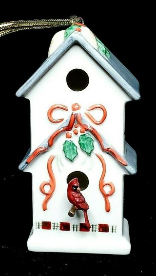 Lenox Birdhouse For The Holidays Christmas Ornament Cardinal Holly W/ Box