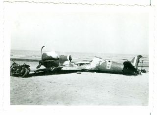 British Spitfire Fighter Plane Crashed On The Channel Coast,  Ww2 Photo