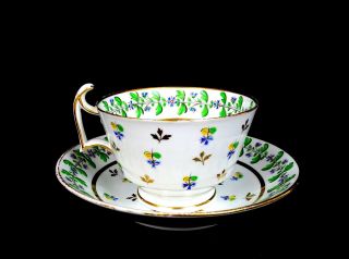 Spode Porcelain 1395 England Antique London Shape 2 3/8 " Cup & Saucer 1790 - 1820