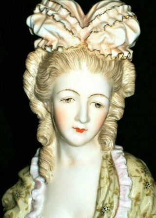Antique German Dresden Lady Dancer Doll With Fan Porcelain Figurine