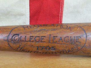 Vintage 1930s College League Wood Baseball Bat 1705 Regulation 31 " Antique Rare
