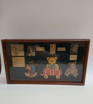 Vintage History Of The Teddy Bear Roosevelt Shadow Box Art - Rare Collectors Item