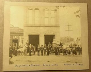 1880s Good Will Steam Fire Engine Co.  1 Of Pottstown Vintage Albumen Photograph