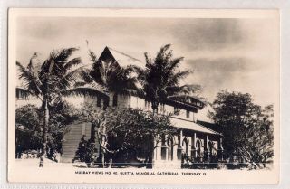 Vintage Postcard Rppc Quetta Memorial Cathedral,  Thursday Island Qld 1900s