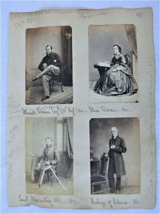 1860s Cdv Photo Album Pages Malta Etc Col.  Bruce Brine Royal Engineers Army