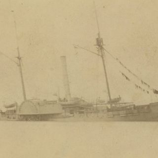 Civil War CDV of Unidentified Navy Side - Wheel River Gunboat 2