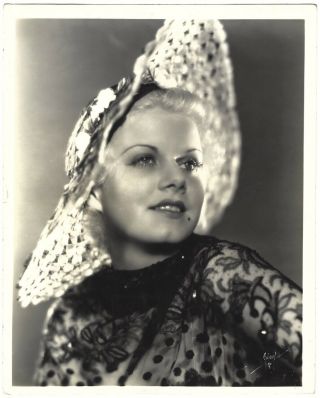 Vintage 1930s Blonde Bombshell Jean Harlow Portrait Photograph Max Munn Autrey
