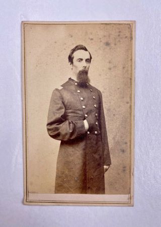 1860s Civil War Union Identified 58th Mass Vol Officer Signed Photograph Cdv