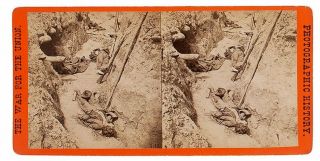 1860s Civil War Stereoview Photo Of Confederate Soldiers At Petersburg By Brady