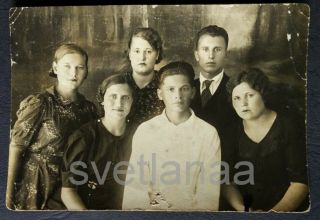 1939 Students Soviet Youth Handsome Young Boy Guys Lovely School Girls Old Photo