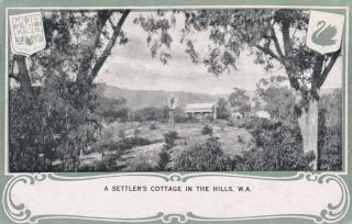 Vintage Postcard A Settlers Cottage In The Hills Western Australia 1900s
