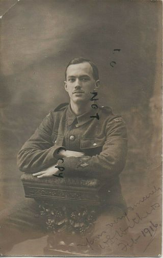 Ww1 Soldier Pte W E Withers 28th London Regiment Artists Rifles In France