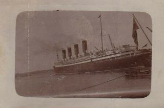 Small Old Photo Ship Cruise Liner Cunard Line Ss Mauretania 1920s F5