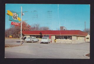 Old Vintage Postcard Of Us Route 66 Cafe Near Tulsa Oklahoma Ok -