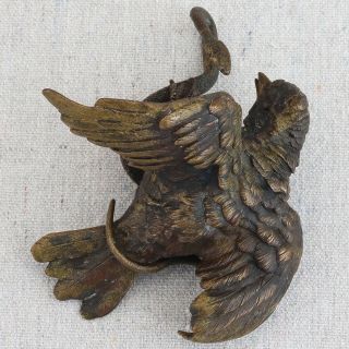 Franz Bergman ? Austrian Vienna Bronze Bird Fighting Snake Paperweight Sculpture