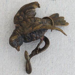 Franz Bergman ? Austrian Vienna Bronze Bird Fighting Snake Paperweight Sculpture 6
