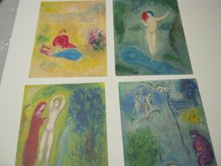 Marc Chagall " Daphnis And Chloe " 42 Vintage Lithograph Antique Book Prints