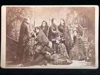 Circus Cabinet Card - Legendary 7 Seven Sutherland Sisters 37 Ft Of Hair