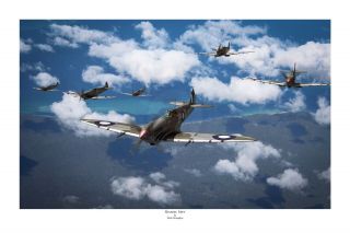 Wwii Ww2 Raaf 457 Squadron Spitfire Mkviii Aviation Art Photo Print - 8 " X 12 "