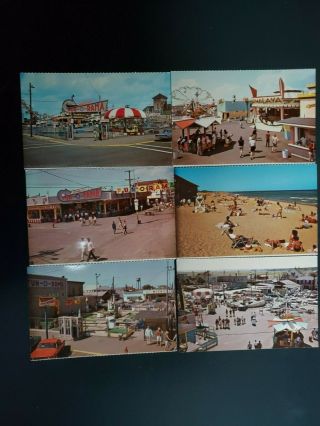 6 Diff.  Vintage Postcard Views Of Fun - O - Rama Park,  Salisbury Beach,  Ma,  1970 