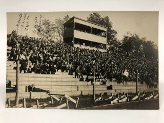 Antique Vtg 1910 University Of Illinois Football Crowd Rppc Real Photo Postcard