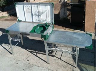 Vintage Coleman Outfitter Camp Folded Kitchen Aluminum