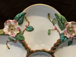 Antique Bodley/ Richard Briggs 5 803 Oyster Plate Gold Rim Flower Hand Painted 2